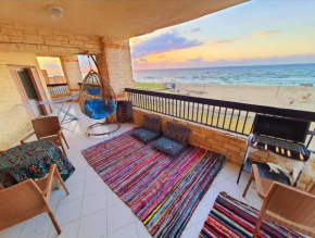 Hotel appartment sea view 3 bedrooms 2 full bathrooms 4th floor Bellevue village agami alexandria families are preferred available all year days with 5 heavy blankets